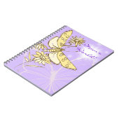 Lila Peach Butterfly Notebook Notizblock (Linke Seite)