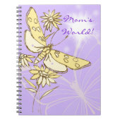 Lila Peach Butterfly Notebook Notizblock (Vorderseite)