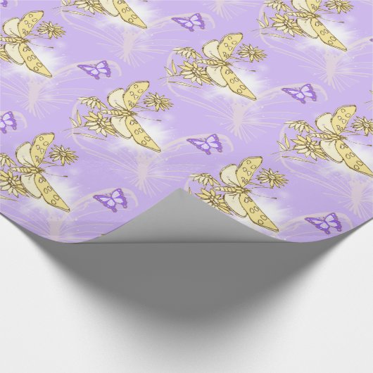 Lila Peach Butterfly Packpapier (Ecke)