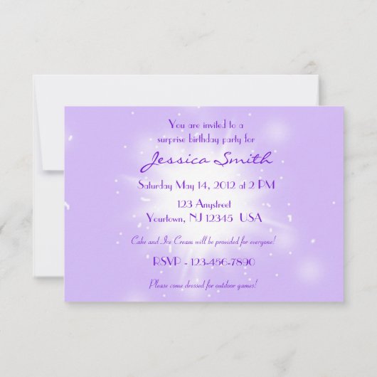 Lila Peach Butterfly RSVP-Karte Einladung (Rückseite)