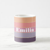 Lila Peach Custom Summer Color Block Strips Kaffeetasse (Mittel)