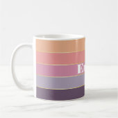 Lila Peach Custom Summer Color Block Strips Kaffeetasse (Links)