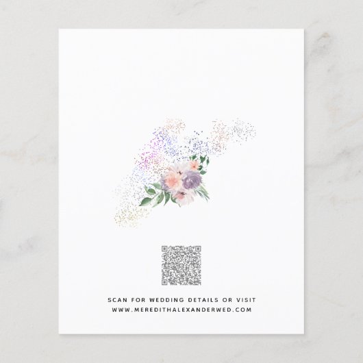 Lila Peach floral QR-Code Save the Date (Rückseite)