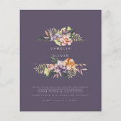 Lila Peach Summer Floral Wedite QR Code Flyer (Vorne)