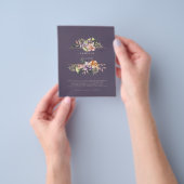 Lila Peach Summer Floral Wedite QR Code Flyer (Gruppe)