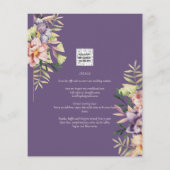 Lila Peach Summer Floral Wedite QR Code Flyer (Hinten)
