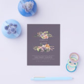 Lila Peach Summer Floral Wedite QR Code Flyer (Einzeln)