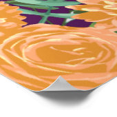 Lila Peach Wedding Floral Rose Poster (Ecke)