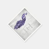 Lila Peacock Brautparty Napkins Serviette (Ecke)