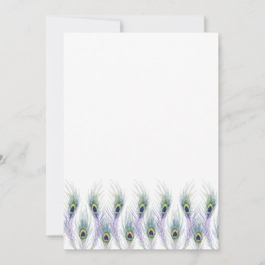 Lila Peacock Bridal Dusche Einladung (Rückseite)