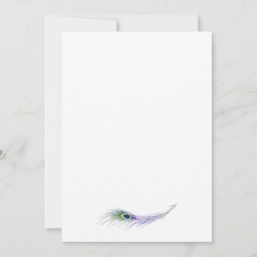 Lila Peacock Bridal Dusche Einladung (Rückseite)