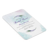 Lila Peacock Bridal Dusche Einladung Magnet (Rechte Seite)