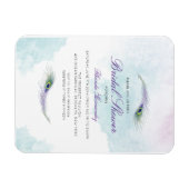 Lila Peacock Bridal Dusche Einladung Magnet (Horizontal)