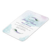 Lila Peacock Bridal Dusche Einladung Magnet (Linke Seite)