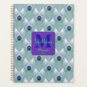 Lila Peacock Feather Green Blue Art Deco Planer