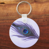 Lila Peacock Feather Schlüsselanhänger (Vorderseite)