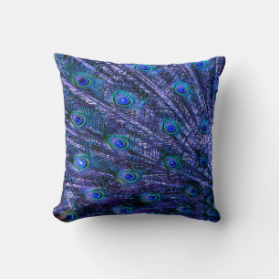Lila Peacock Feathers Baby Blanket Kissen
