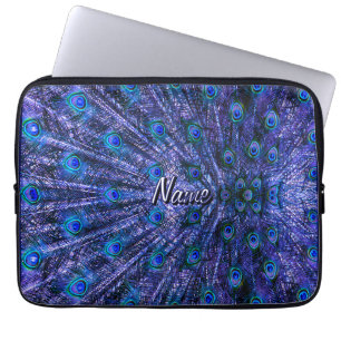 Lila Peacock Feathers Individuelle Name JAHR Laptopschutzhülle