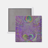 Lila Peacock Feathers-Magnete Magnet (Vorderseite/Rückseite)