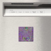 Lila Peacock Feathers-Magnete Magnet (In Situ (Geschirrspüler))