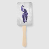 Lila Peacock-Gastgeschenk Hochzeit-Handlüfter Fächer (Rückseite)