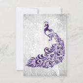 Lila Peacock Leaf Brautparty einladen Einladung (Rückseite)