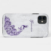 Lila Peacock Personalisiert Case-Mate iPhone Case (Rückseite (Horizontal))