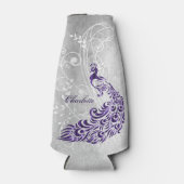 Lila Peacock Personalisierte Flasche Cooler Flaschenkühler (Vorderseite)
