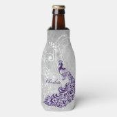 Lila Peacock Personalisierte Flasche Cooler Flaschenkühler (Flaschenvorderseite)