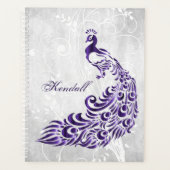 Lila Peacock Personalisierter Planer (Vorderseite)