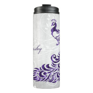 Lila Peacock Personalisierter Thermaltumbler Thermosbecher