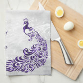 Lila Peacock Personalisiertes Küchentuch (Viertel Falte)