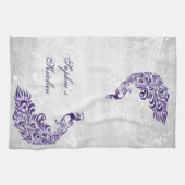 Lila Peacock Personalisiertes Küchentuch (Horizontal)