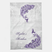 Lila Peacock Personalisiertes Küchentuch (Vertikal)