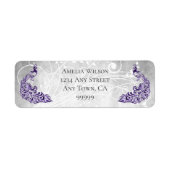 Lila Peacocks-Adressetikett (Vorne)