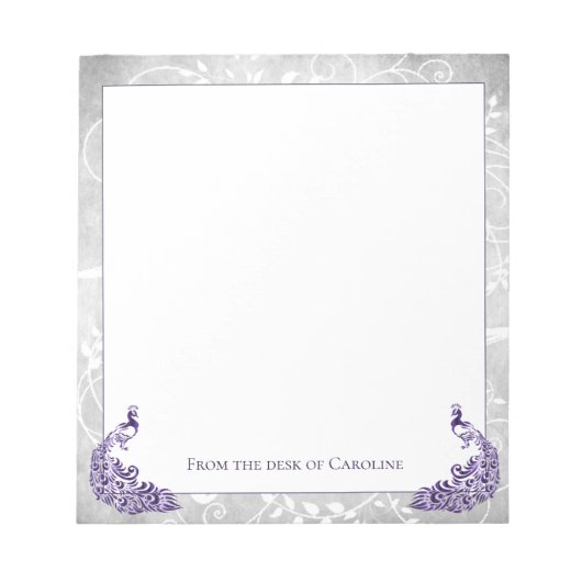 Lila Peacocks Notepad Notizblock (Vorderseite)