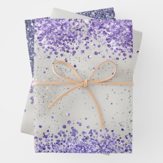 Lila Pearl Silver Sparkle Geschenkpapier Set (Beispiel)
