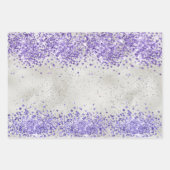 Lila Pearl Silver Sparkle Geschenkpapier Set (Vorderseite)