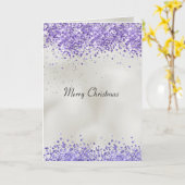 Lila Pearl Silver Sparkle Karte (Gelbe Blume)