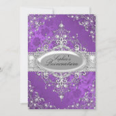 Lila Pearl Vintag Glamour Quinceanera Einladung (Vorderseite)