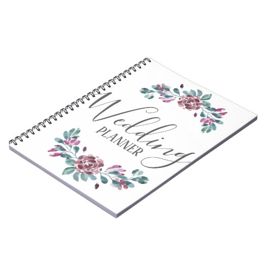 Lila Peelingblumenplaner Notizblock (Linke Seite)