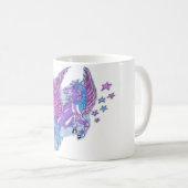 Lila Pegasus Fantasy-Tasse Kaffeetasse (VorderseiteRechts)