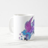 Lila Pegasus Fantasy-Tasse Kaffeetasse (Vorderseite Links)