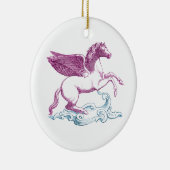 Lila Pegasus Keramik Ornament (Rechts)
