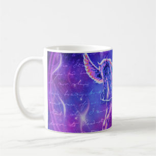 Lila Pegasus Neon-Geflügeltes-Pferd-Galaxie-Tass Kaffeetasse