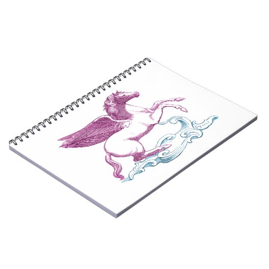Lila Pegasus-Notebook Notizblock (Linke Seite)