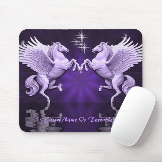 Lila Pegasus-Reflexions-Mausunterlage Mousepad (Mit Mouse)