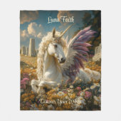 Lila Pegasus Stone Circle Fantasy Mythisches Pferd Fleecedecke (Vorderseite)