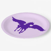 Lila PegasuspapierTeller Pappteller (Schrägansicht)
