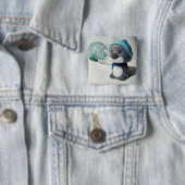 Lila Penguin I Button (Beispiel)